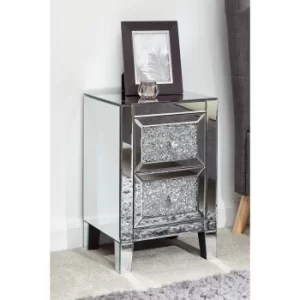 Lucia 2 Drawer Jewelled Mirrored Chest