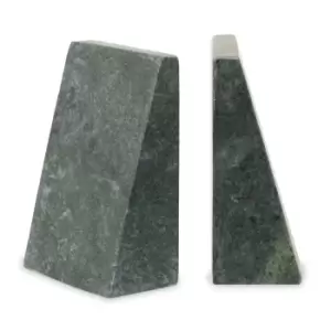 Interiors by PH Set Of Two Green Marble Bookends