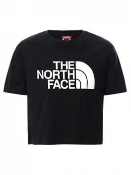 The North Face Girls Short Sleeve Easy Crop T-Shirt - Black, Size S=7-8 Years, Women