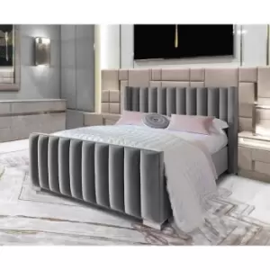 Envisage Trade - Melina Upholstered Beds - Plush Velvet, King Size Frame, Steel - Steel