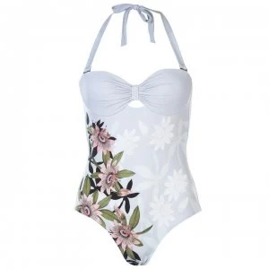 Ted Baker Ted Floral Halter-Neck Swimsuit Womens - LT-Blue