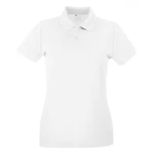 Womens/Ladies Fitted Short Sleeve Casual Polo Shirt (Large) (Snow)