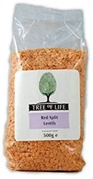 Tree of Life Split Red Lentils - 500g x 6