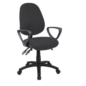 Dams Vantage Three-Lever Fixed-Arm Chair - Black