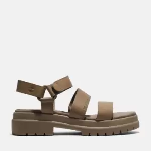 Timberland London Vibe Ankle-strap Sandal For Her In Light Brown Beige, Size 8