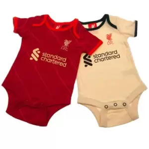 Liverpool FC Baby Bodysuit (Pack of 2) (9-12 Months) (Red/Cream)