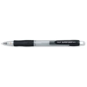 Pilot Super Grip Mechanical Pencil with Cushion Grip 0.5mm Lead Black/Clear Pack of 12 Pencils