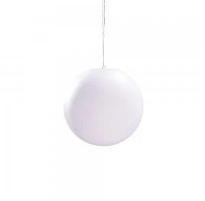 Globe Ceiling Pendant 1 Light E27 Medium Outdoor IP44, Opal White