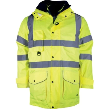 Hi-vis XL Yellow Waterproof & Breathable 5-in-1 Coat (EN20471) - Tuffsafe