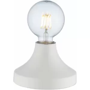 Gloss White Ceramic Table Lamp Light Fitting - Minimalistic Bulb Holder Design