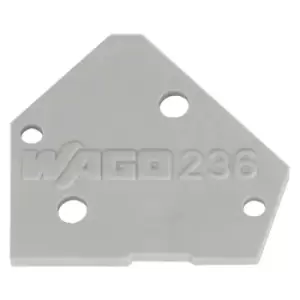 Wago 236-100 Terminal Block End Plate, Grey