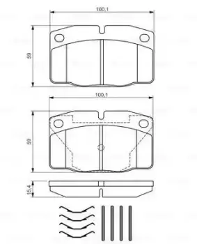 Bosch 0986469390 BP747 Brake Pad Set Disc Brake Front Axle