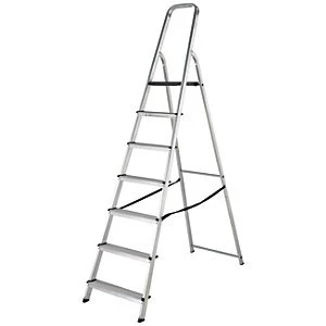 Werner High Handrail 7 Tread Aluminium Stepladder