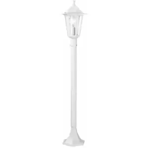 Loops - IP44 Outdoor Bollard Light White Aluminium Lantern 1 x 60W E27 Bulb Lamp Post