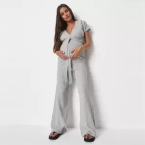 Missguided Maternity Wrap Jumpsuit - Grey