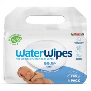 Waterwipes Sensitive Newborn Biodegraable Baby Wipes 4 Pk