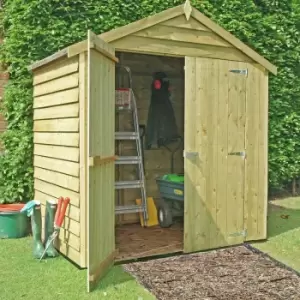 Shire Pressure-Treated Overlap Shed with Double Doors - 4 x 6