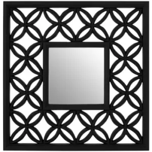 Square Black Lattice Frame Wall Mirror - Premier Housewares