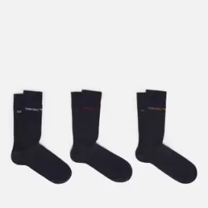 Emporio Armani Mens 3 Pack Short Socks - Marine/Marine/Marine