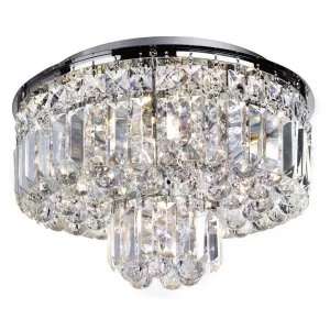 5 Light Flush Ceiling Light Chrome, Crystal, G9