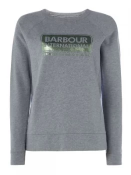 Barbour Exclusive Bearings Sweatshirt With Foil Logo Light Grey Marl