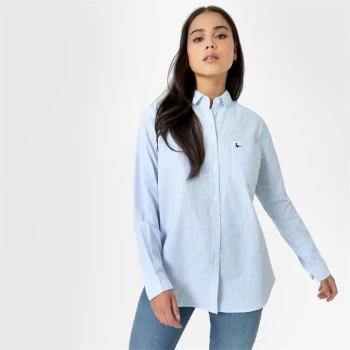 Jack Wills Guilden Stripe Boyfriend Shirt - Pale Blue