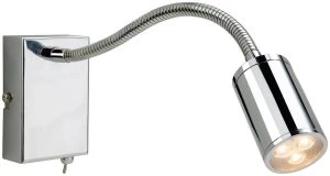 LED 3 Light Flexi Indoor Wall Spotlight (Switched) Chrome