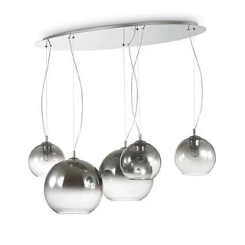 Discovery Fade 5 Light Hanging Ceiling Pendant Hanging Chrome, E27