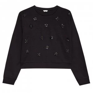 Jack Wills Laceby Embellished Crew - Black