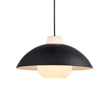 Merano Pendant Ceiling Light Matt Black & Matt White Glass