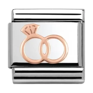 Nomination CLASSIC Rose Gold Plates Wedding Rings Charm 430104/13