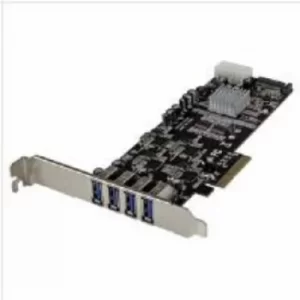 StarTech 4 Port Quad Bus Pci Express pcie Superspeed USB 3.0 Card Adapter With Uasp Satalp4 Power