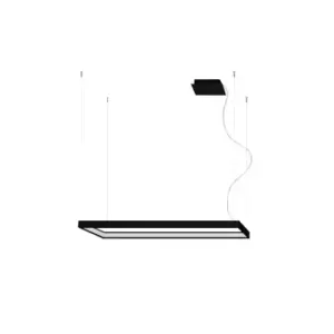 Tuula Integrated LED Rectangle Pendant Ceiling Light, Black, 3000K, 5757lm