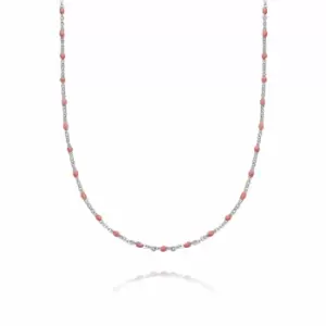 Daisy London 925 Sterling Silver Treasures Pink Beaded Necklace Sterling Silver