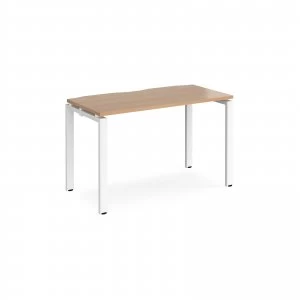 Adapt II Single Desk 1200mm x 600mm - White Frame Beech top