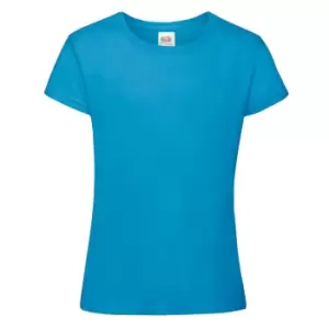 Fruit Of The Loom Girls Sofspun Short Sleeve T-Shirt (3-4) (Azure Blue)