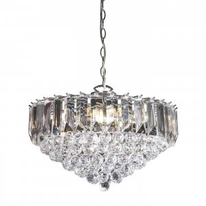 6 Light Ceiling Pendant Chrome, Clear Acrylic, E14