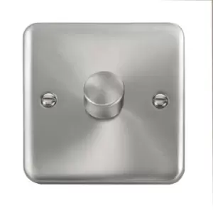 Click Scolmore Deco Plus Satin Chrome 1 Gang 2 Way Dimmer Switch - DPSC140