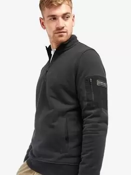 Barbour International Alloy Arm Badge 1/4 Zip Sweat - Black, Size 2XL, Men