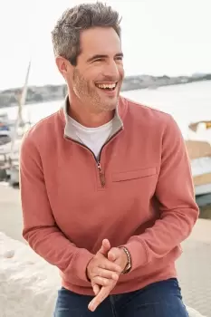 Half Zip Brushed Rib Top