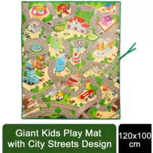 PlayMat 120x100cm EVA Eddy Toys, Giant Kids Play Mat with City Streets Design