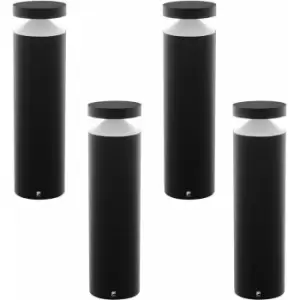 Loops - 4 pack IP44 Outdoor Pedestal Light Black Cast Aluminium 11W LED Post