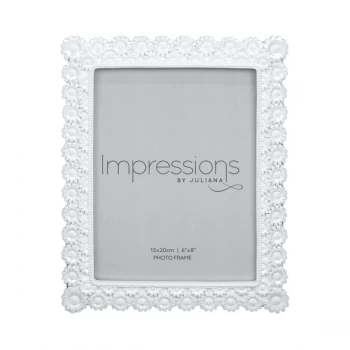 6" x 8" - IMPRESSIONS Pearlised Resin Daisy Photo Frame