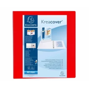 Krea Ring Binder PP 4D Rings 60mm, S90mm, A4+, Red, Pack of 10