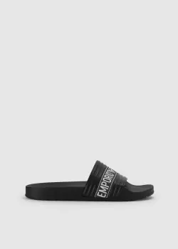 Emporio Armani Mens Logo Sliders In Black