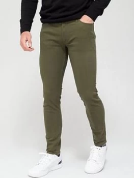 Jack & Jones Liam Skinny Fit Trousers - Forest Night, Forest Night, Size 30, Inside Leg Regular, Men