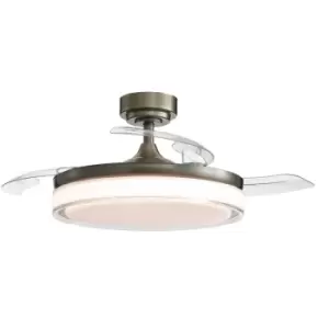 Cristal Record Aneto LED Ceiling Fan 45W 4900 Lm CCT Folding Blades Antique Brass