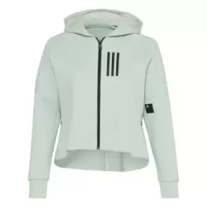 adidas Mission Victory Slim Fit Full-Zip Hoodie (Plus Siz - Linen Green Mel