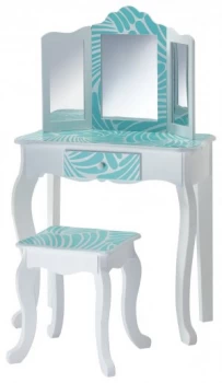 Teamson Kids Fashion Prints Vanity Table Stool Tropical.