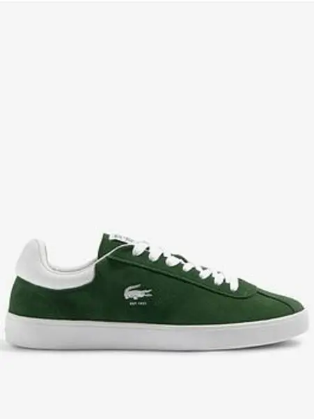 Lacoste Dark Green / White Baseshot Suede Trainers Green Male 9 191192UK